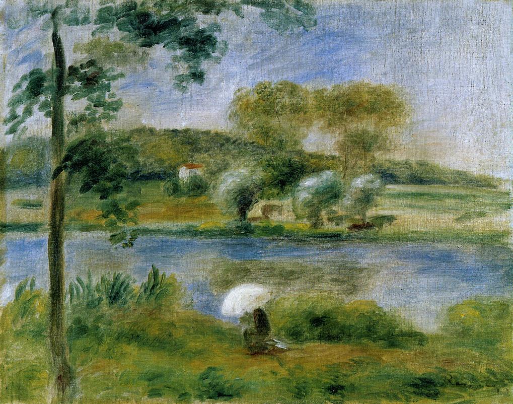 Landscape Banks of the River – Pierre-Auguste Renoir Tablo