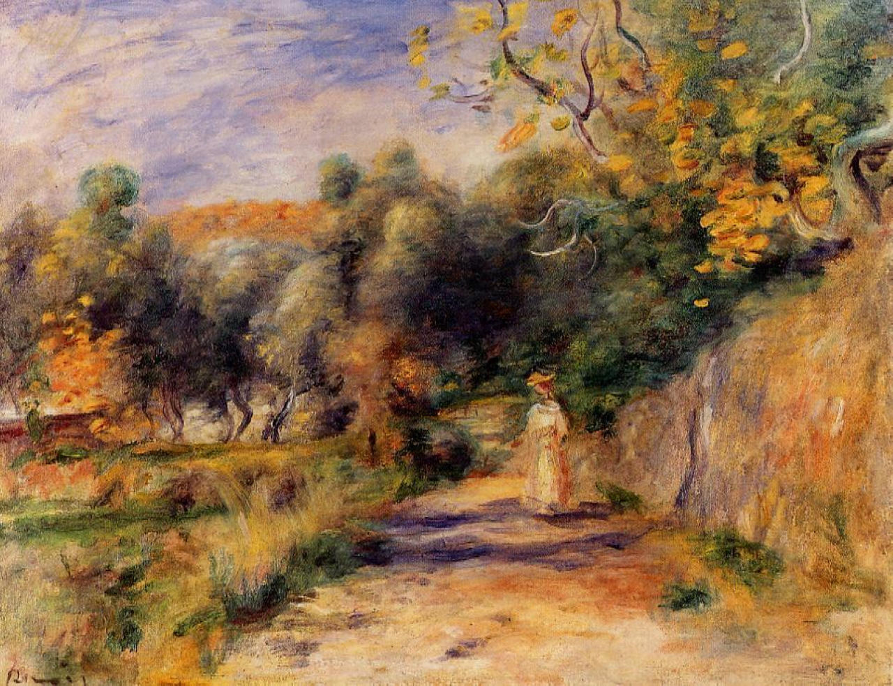 Landscape at Cagnes (1907) - Pierre-Auguste Renoir Tablo