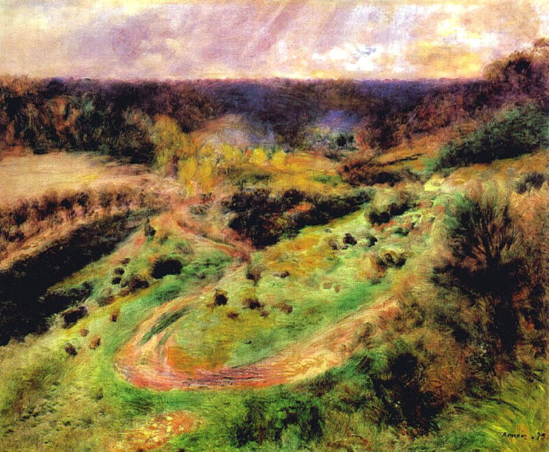 Landscape at Wargemont (1879) - Pierre-Auguste Renoir Tablo