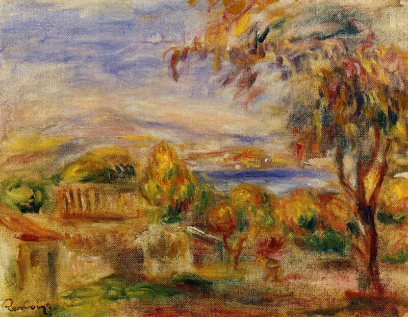 Landscape by the Sea (1915) - Pierre-Auguste Renoir Tablo
