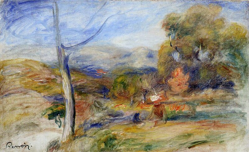 Landscape near Cagnes (1910) - Pierre-Auguste Renoir Tablo