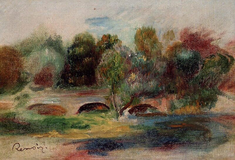 Landscape with Bridge (1900) – Pierre-Auguste Renoir Tablo