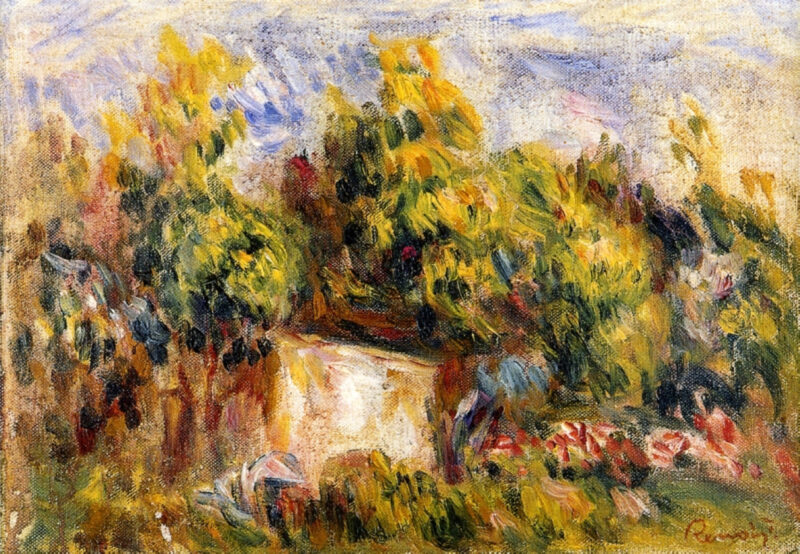 Landscape with Cabin (1916) - Pierre-Auguste Renoir Tablo