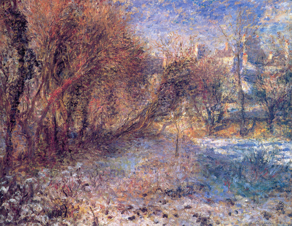 Landscape with Snow (1875) - Pierre-Auguste Renoir Tablo