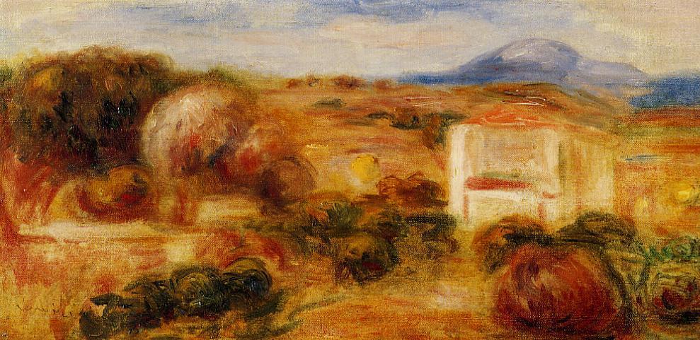 Landscape with White House - Pierre-Auguste Renoir Tablo