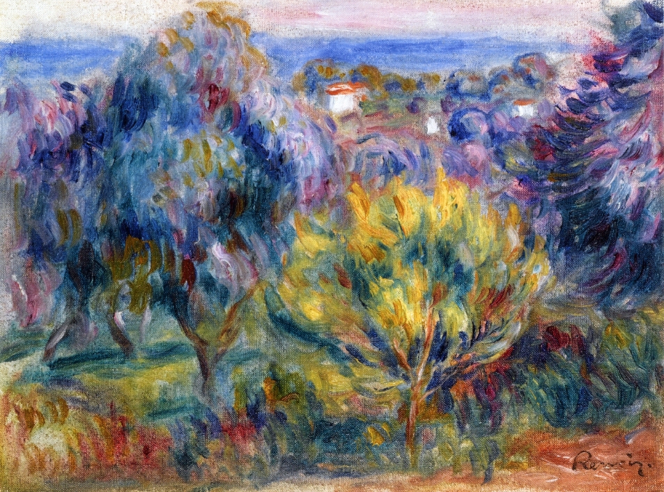 Landscape with a View of the Sea - Pierre-Auguste Renoir Tablo
