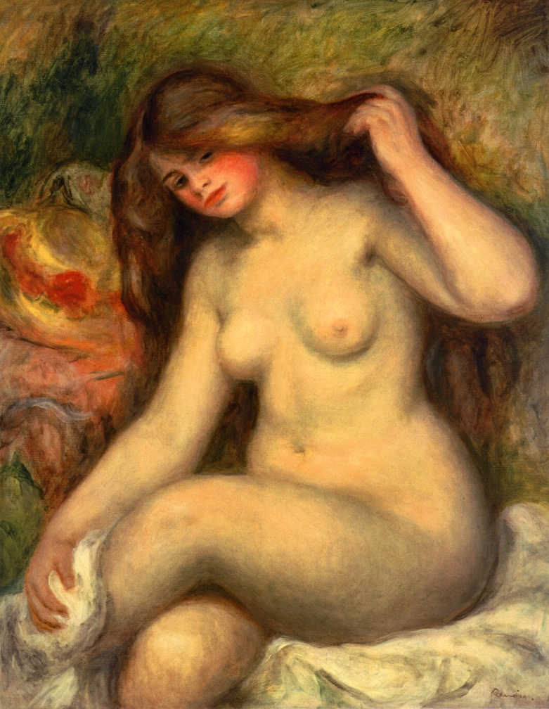 Large Bather with Crossed Legs (1904) - Pierre-Auguste Renoir Tablo