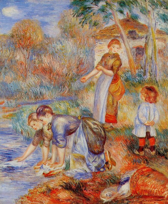 Laundresses (1888) - Pierre-Auguste Renoir Tablo
