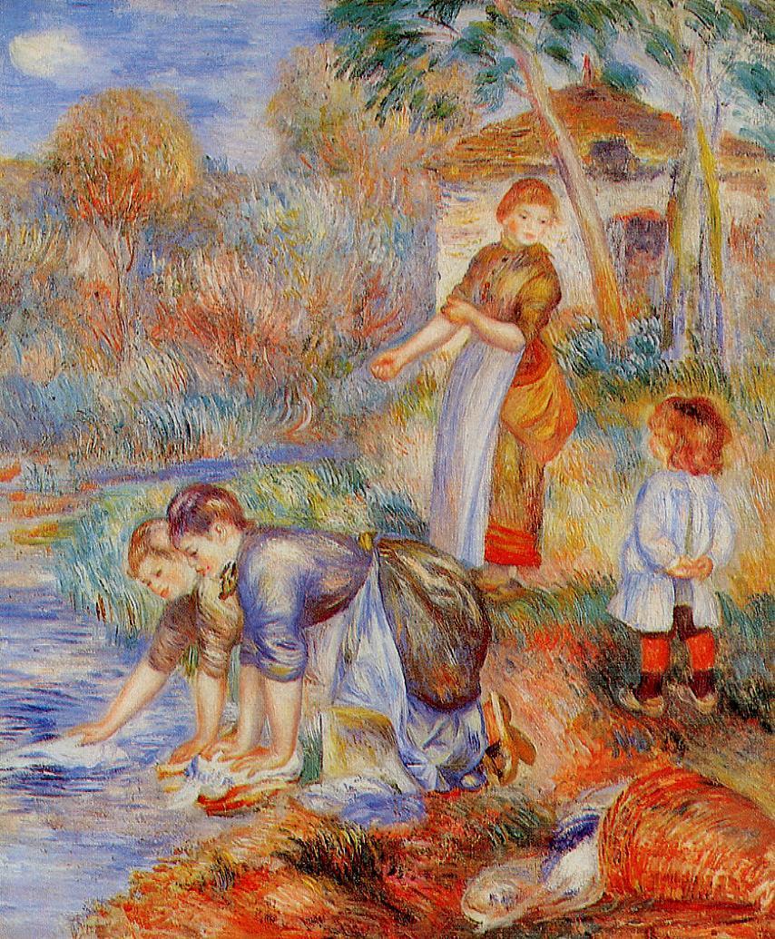 Laundresses (1888) - Pierre-Auguste Renoir Tablo