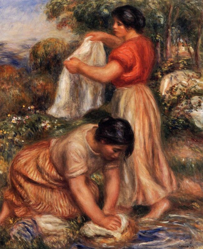 Laundresses (1912) - Pierre-Auguste Renoir Tablo