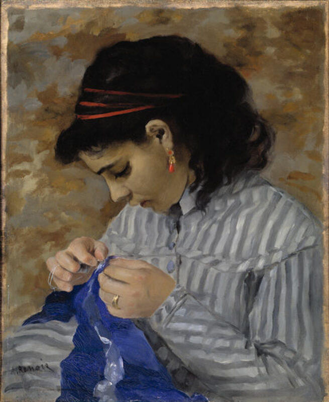 Lise Sewing (1866) – Pierre-Auguste Renoir Tablo