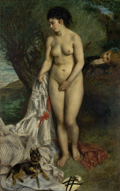 Lise on the Bank of the Seine (1870) - Pierre-Auguste Renoir Tablo