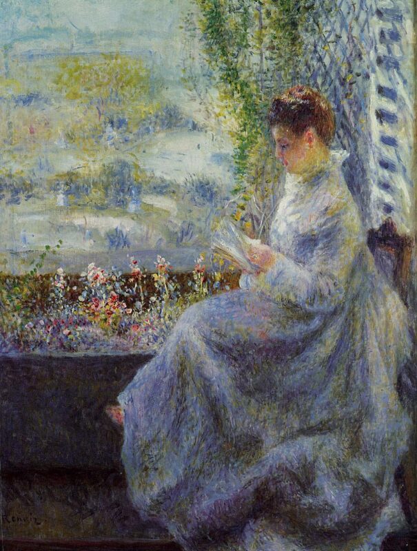 Madame Chocquet Reading (1876) - Pierre-Auguste Renoir Tablo