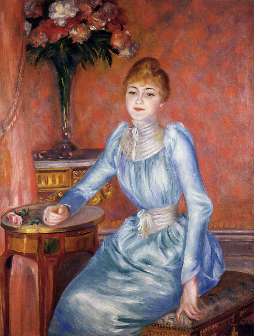 Madame Robert de Bonnieres (1889) - Pierre-Auguste Renoir Tablo