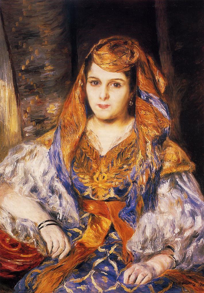 Madame Stora in Algerian Dress (1870) – Pierre-Auguste Renoir Tablo