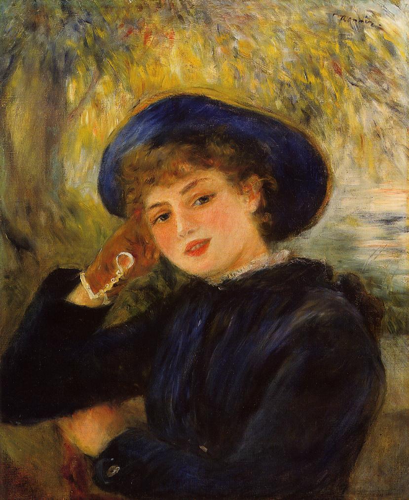 Mademoiselle Demarsy (Woman Leaning on Her Elbow) (1882) – Pierre-Auguste Renoir Tablo