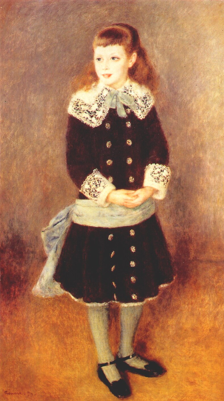 Marthe Berard (Girl Wearing a Blue Sash) (1879) - Pierre-Auguste Renoir Tablo