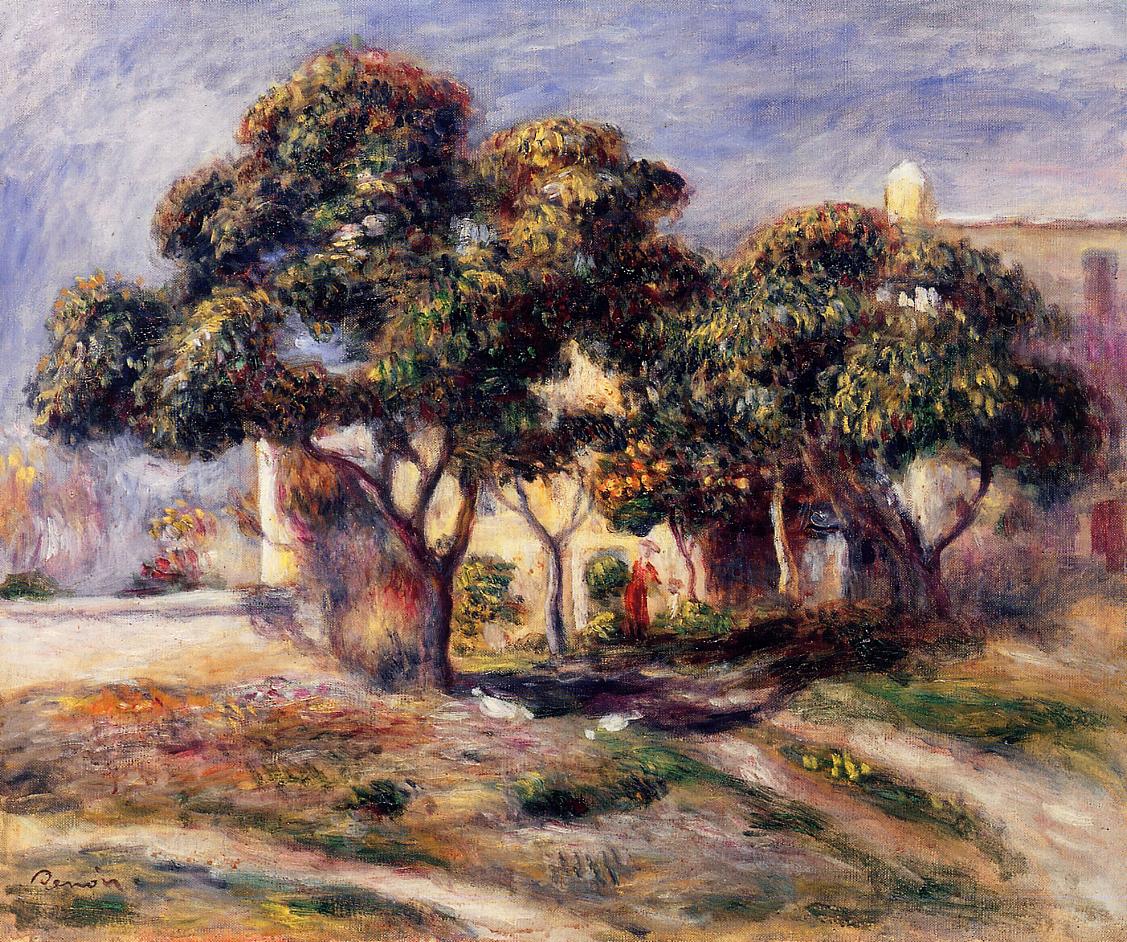 Medlar Trees, Cagnes (1908) - Pierre-Auguste Renoir Tablo