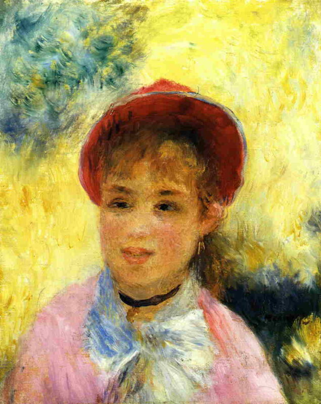 Modele from the Moulin de la Galette (1876) - Pierre-Auguste Renoir Tablo