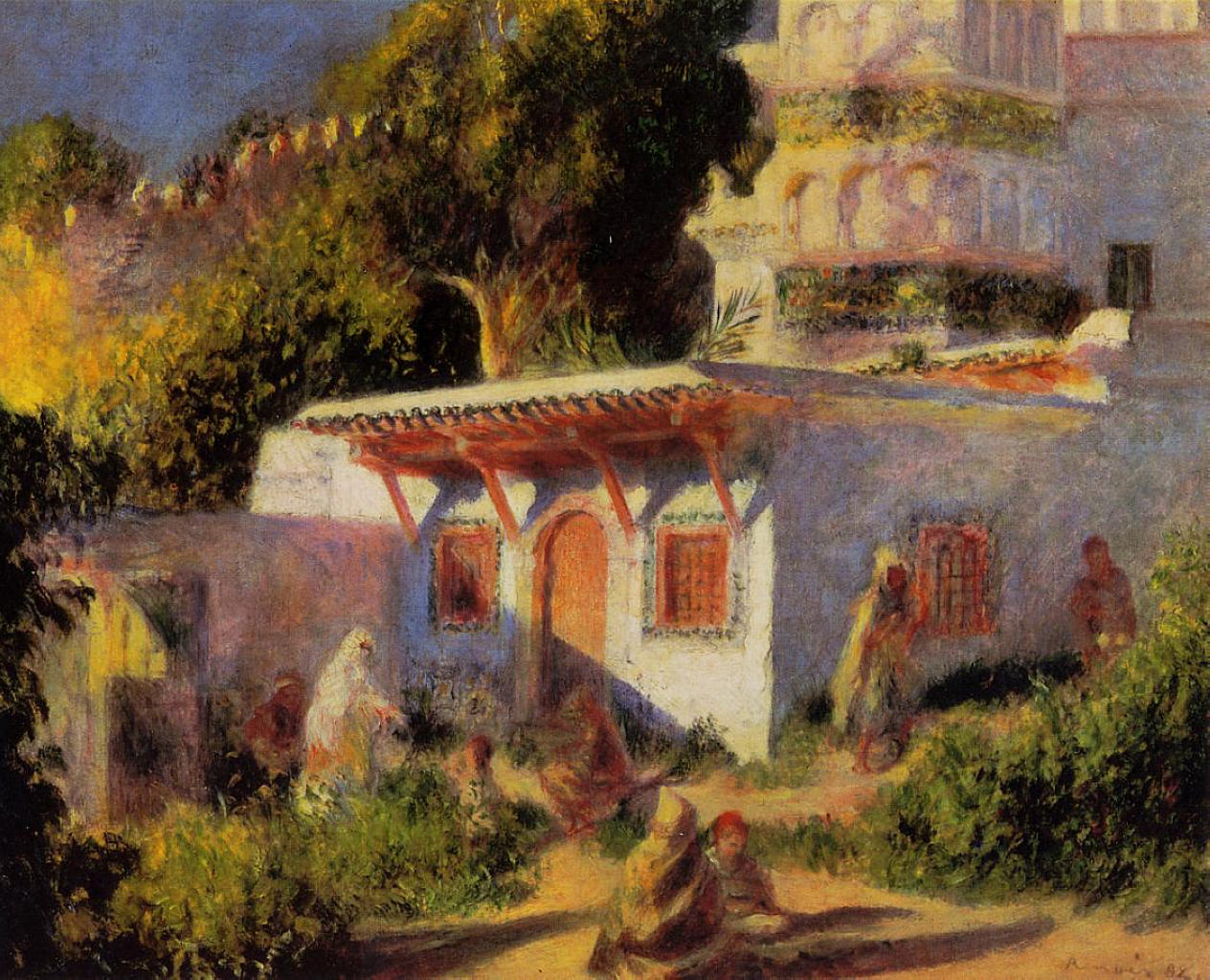 Mosque in Algiers (1882) - Pierre-Auguste Renoir Tablo