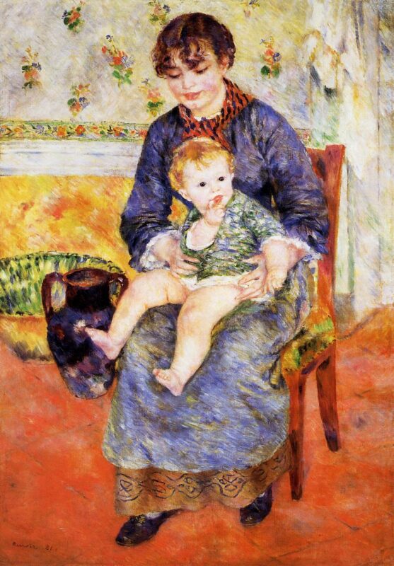 Mother and Child (1881) - Pierre-Auguste Renoir Tablo
