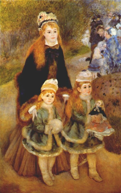 Mother and children (1875) - Pierre-Auguste Renoir Tablo