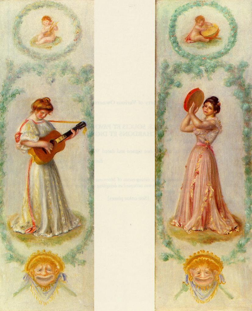 Music (two paintings) (1895) - Pierre-Auguste Renoir Tablo