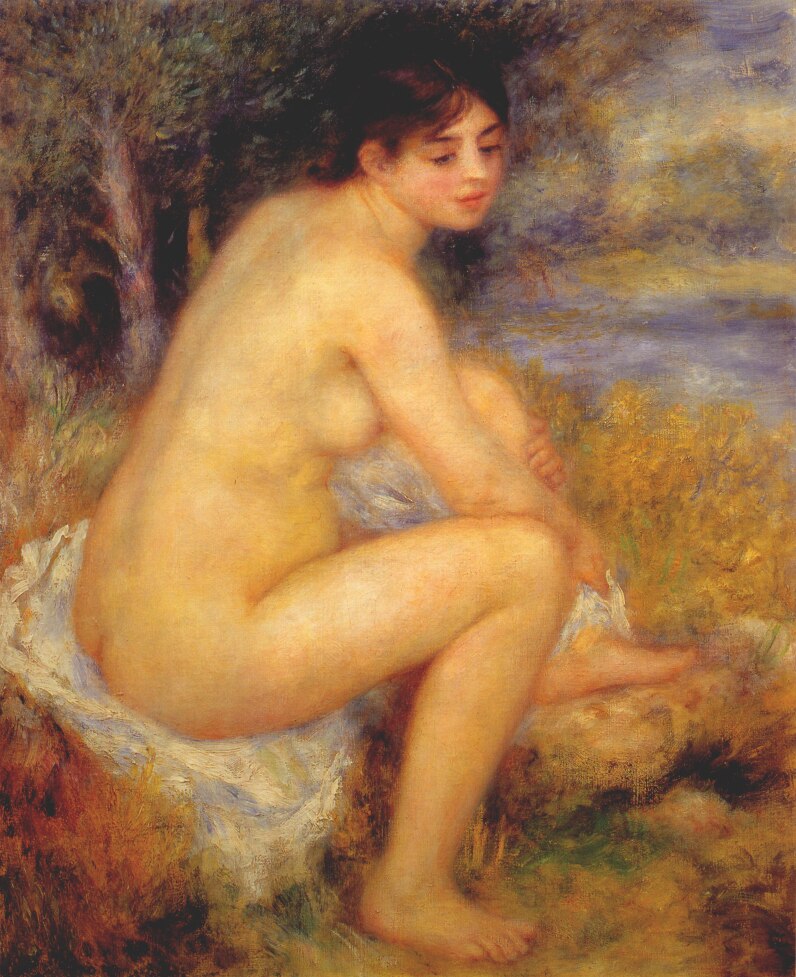 Nude in a landscape (1883) – Pierre-Auguste Renoir Tablo