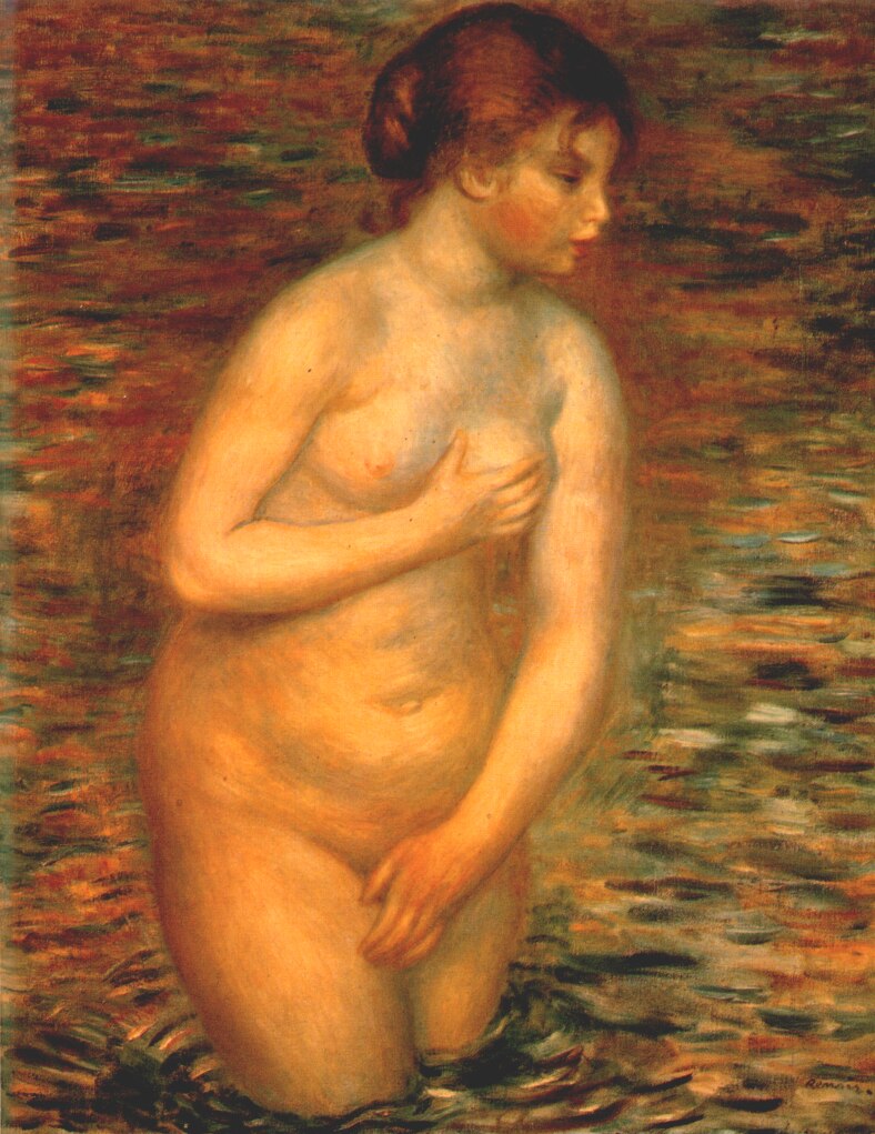 Nude in the water - Pierre-Auguste Renoir Tablo