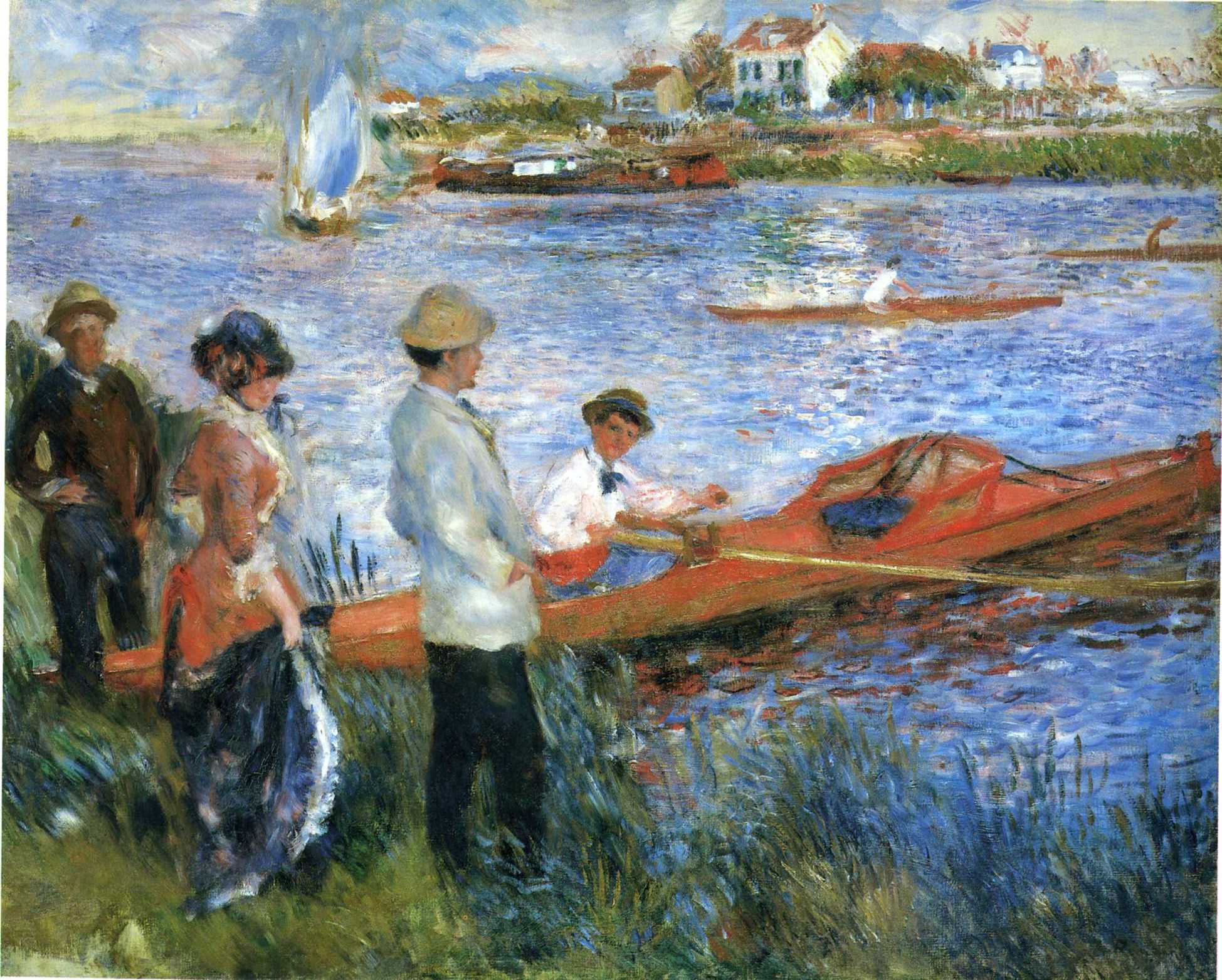 Oarsmen at Chatou (1879) - Pierre-Auguste Renoir Tablo