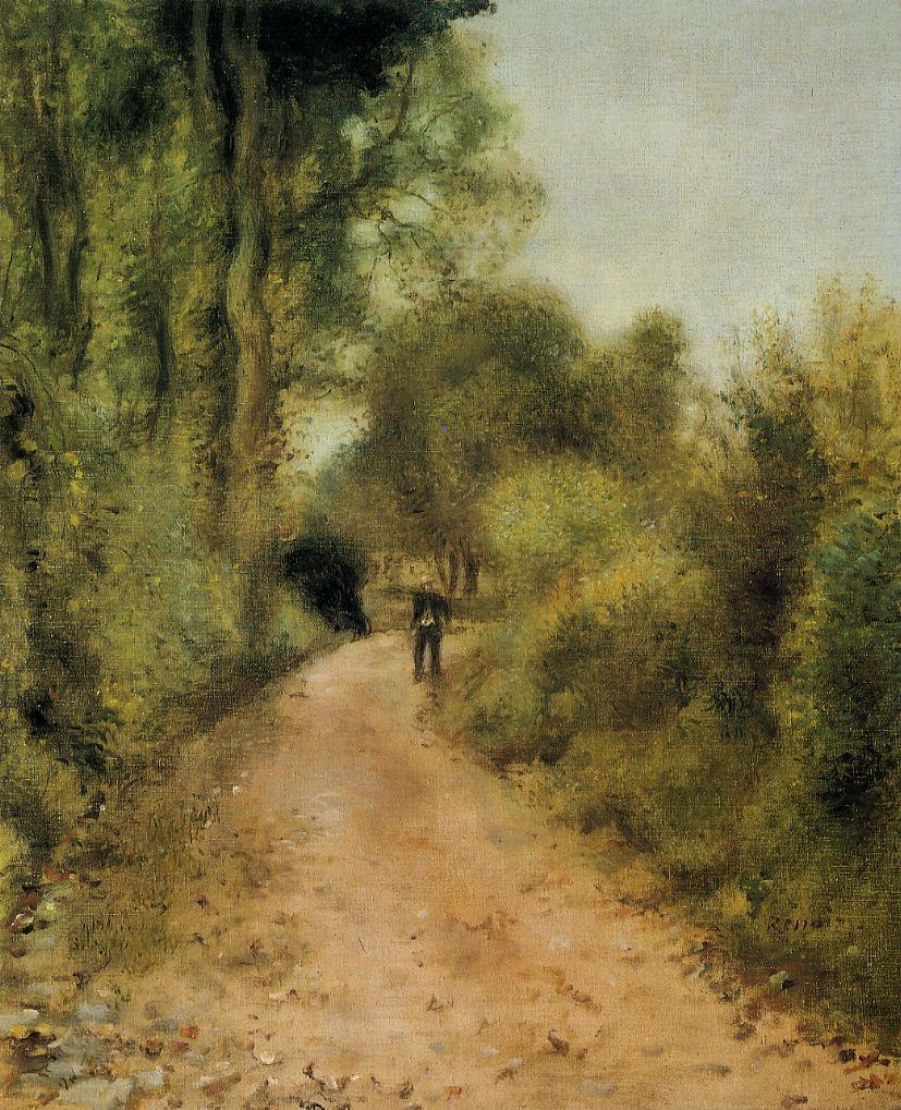 On the Path (1872) - Pierre-Auguste Renoir Tablo