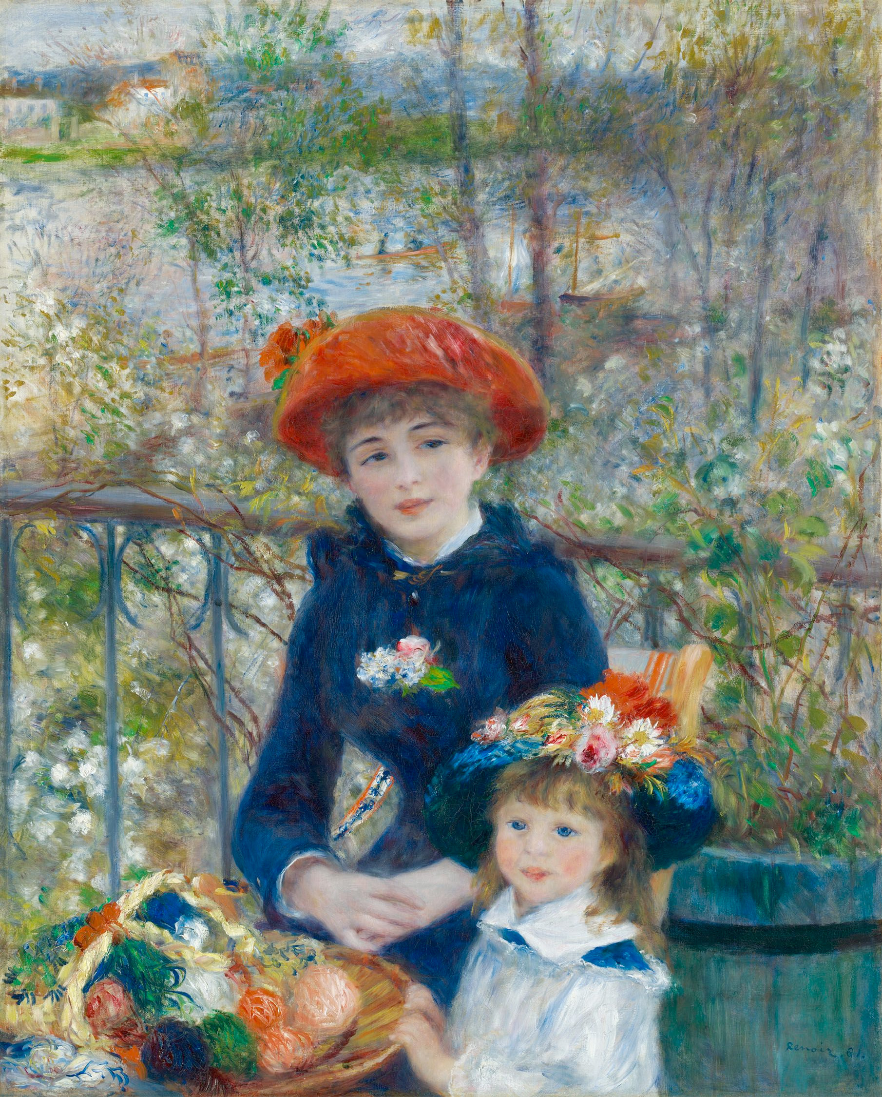 On the terrace (1881) - Pierre-Auguste Renoir Tablo