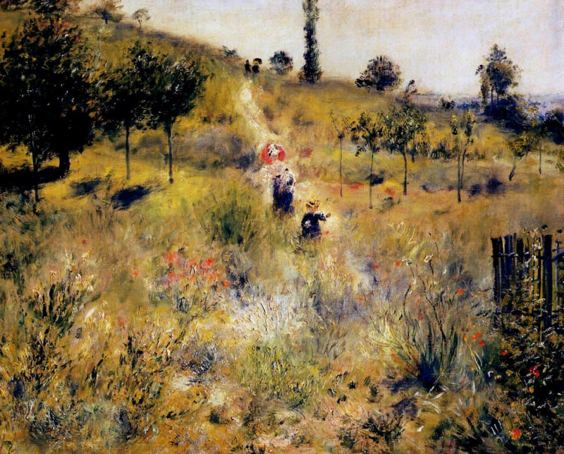 Path Leading through Tall Grass (1876) - Pierre-Auguste Renoir Tablo