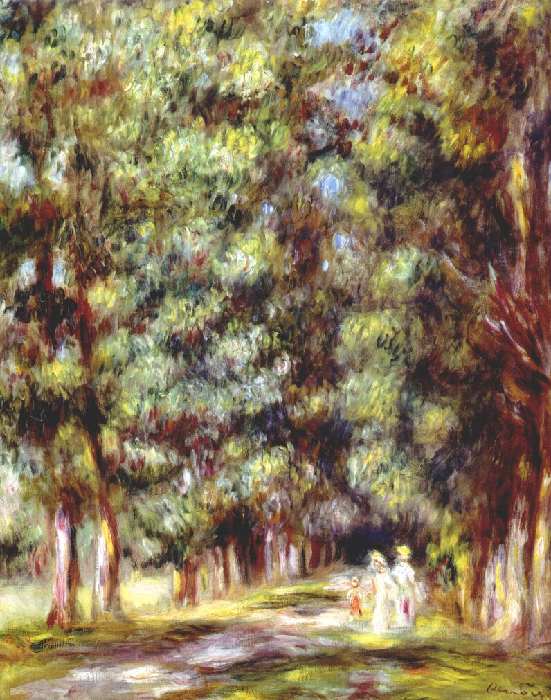 Path through the undergrowth (1910) - Pierre-Auguste Renoir Tablo