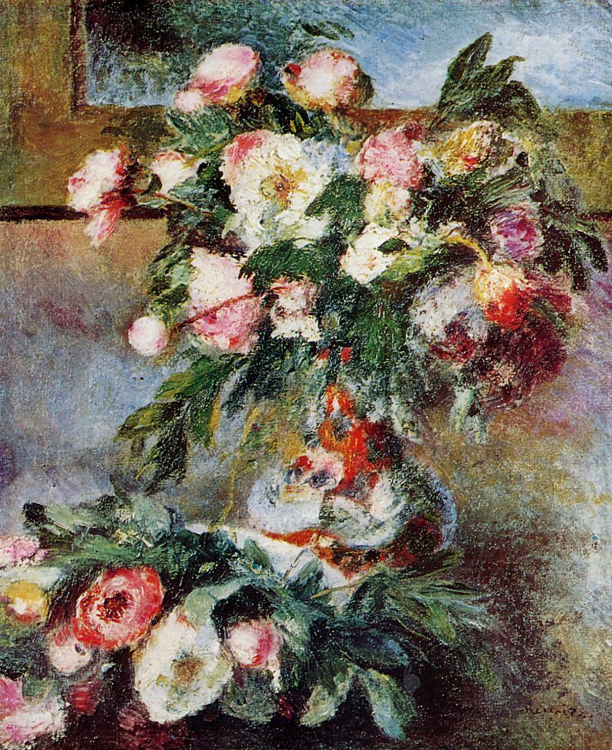 Peonies (1878) - Pierre-Auguste Renoir Tablo