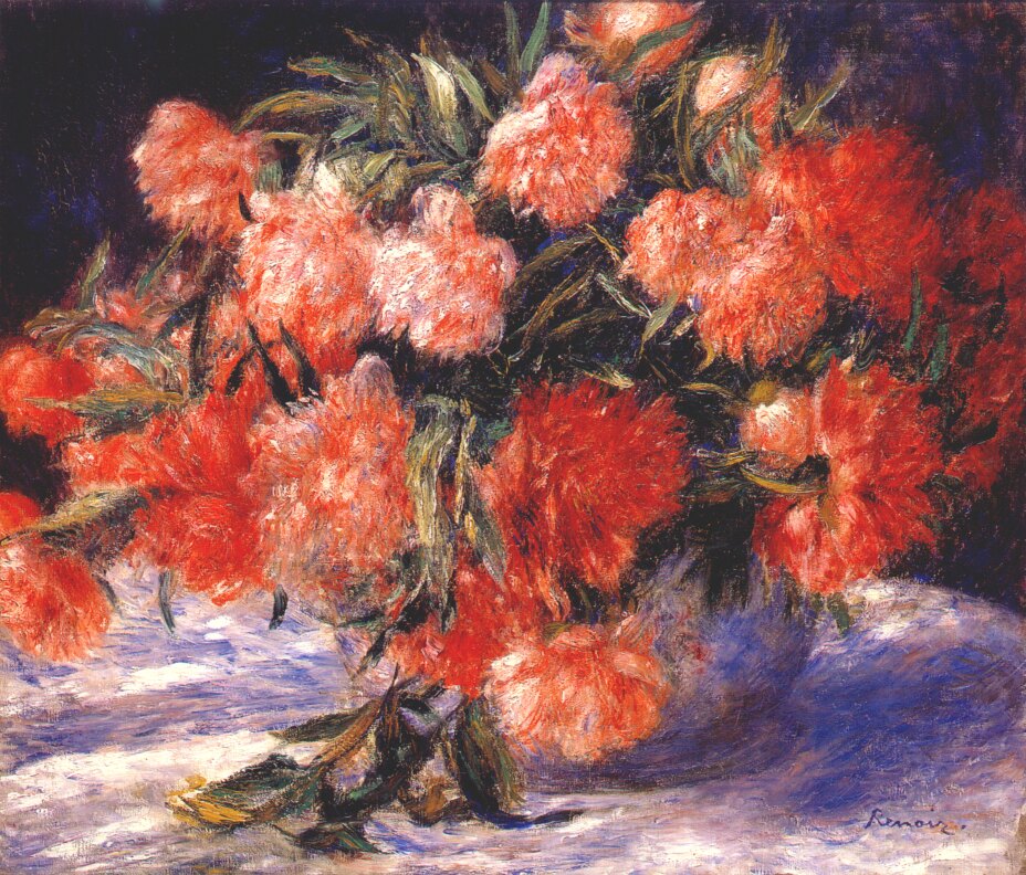 Peonies (1880) - Pierre-Auguste Renoir Tablo