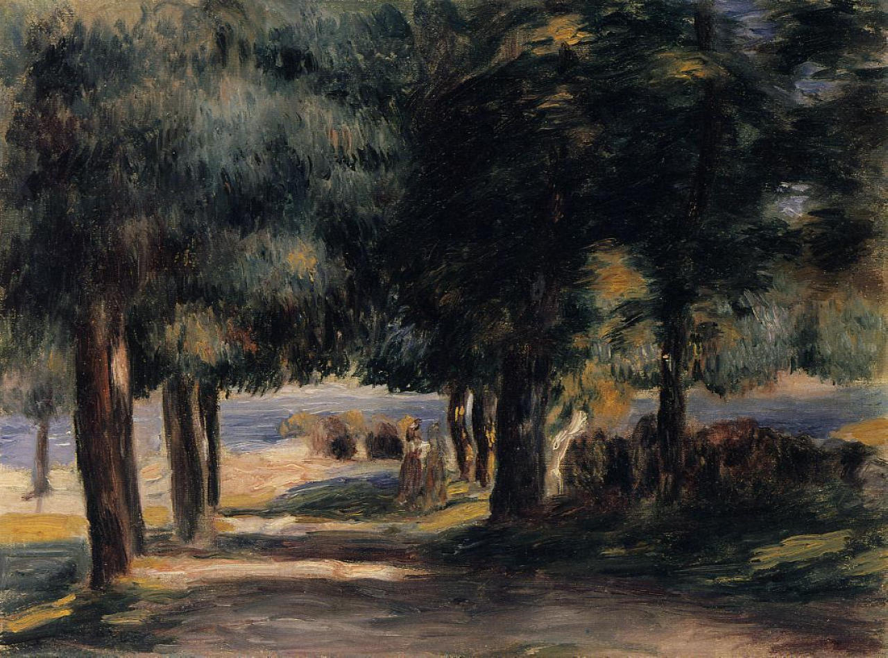 Pine Wood on the Cote d'Azur (1885) - Pierre-Auguste Renoir Tablo