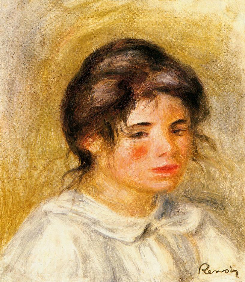 Portrait of Gabrielle (1906) - Pierre-Auguste Renoir Tablo