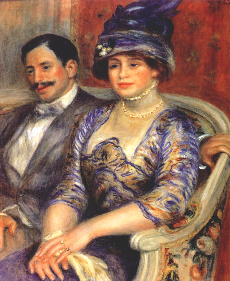 Portrait of M. and Mme. Bernheim de Villers (1910) – Pierre-Auguste Renoir Tablo