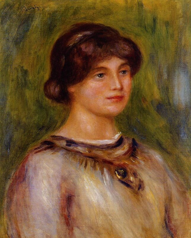 Portrait of Marie Lestringuez (1912) - Pierre-Auguste Renoir Tablo