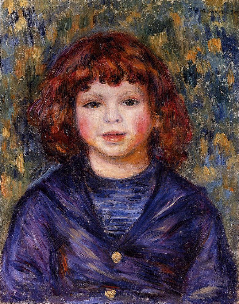 Portrait of Pierre Renoir in a Sailor Suit (1890) - Pierre-Auguste Renoir Tablo