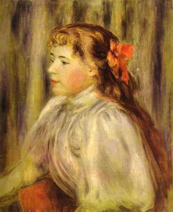 Portrait of a Girl - Pierre-Auguste Renoir Tablo