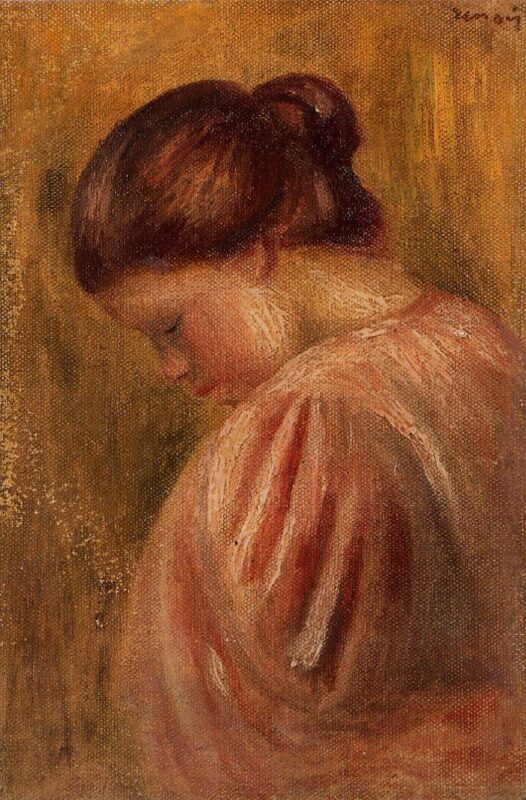 Portrait of a Girl in Red (1883) - Pierre-Auguste Renoir Tablo