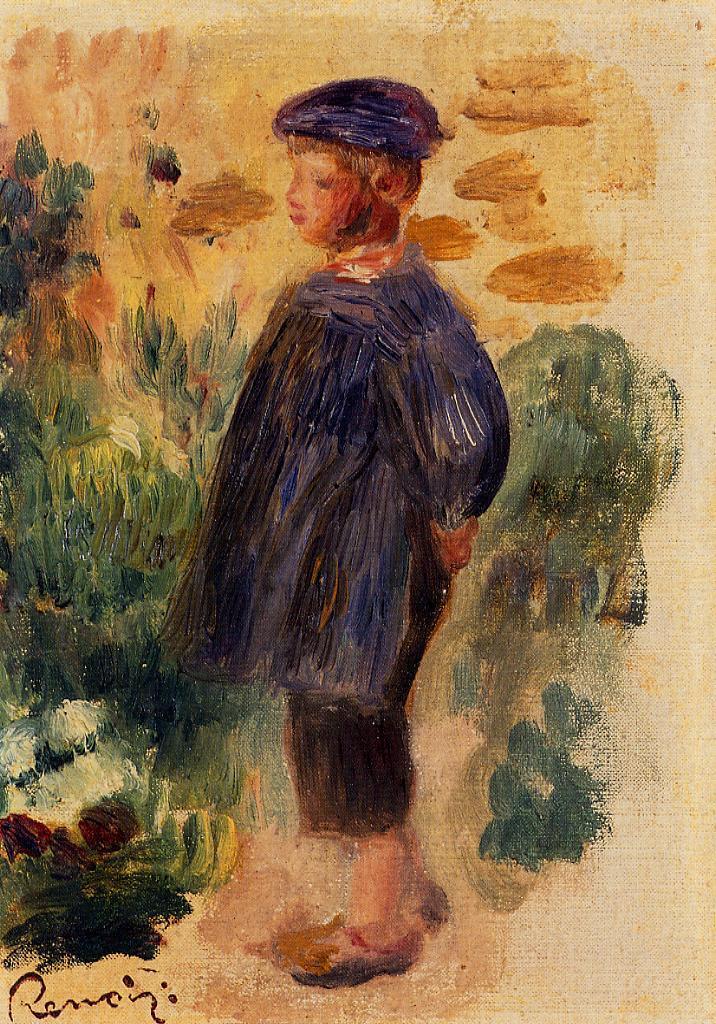 Portrait of a Kid in a Beret (1892) - Pierre-Auguste Renoir Tablo