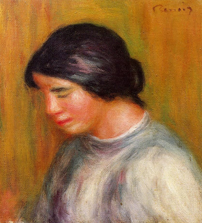 Portrait of a Young Girl (1909) - Pierre-Auguste Renoir Tablo