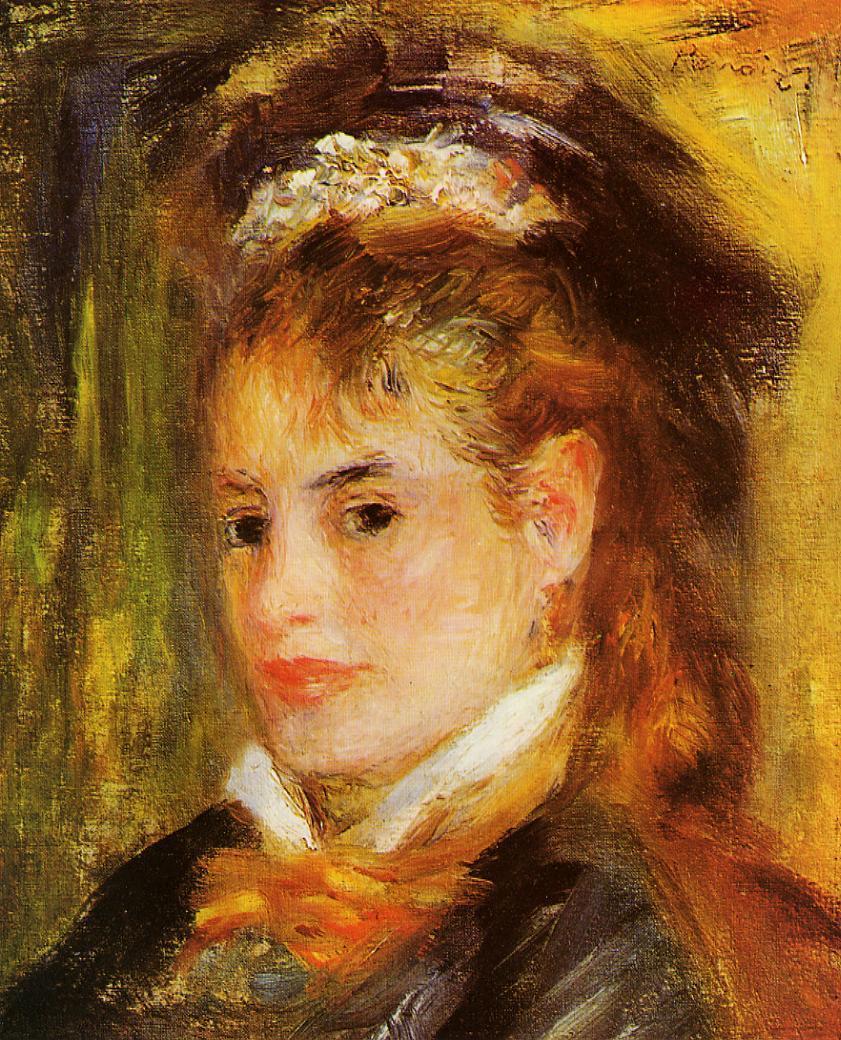 Portrait of a Young Woman (1876) - Pierre-Auguste Renoir Tablo