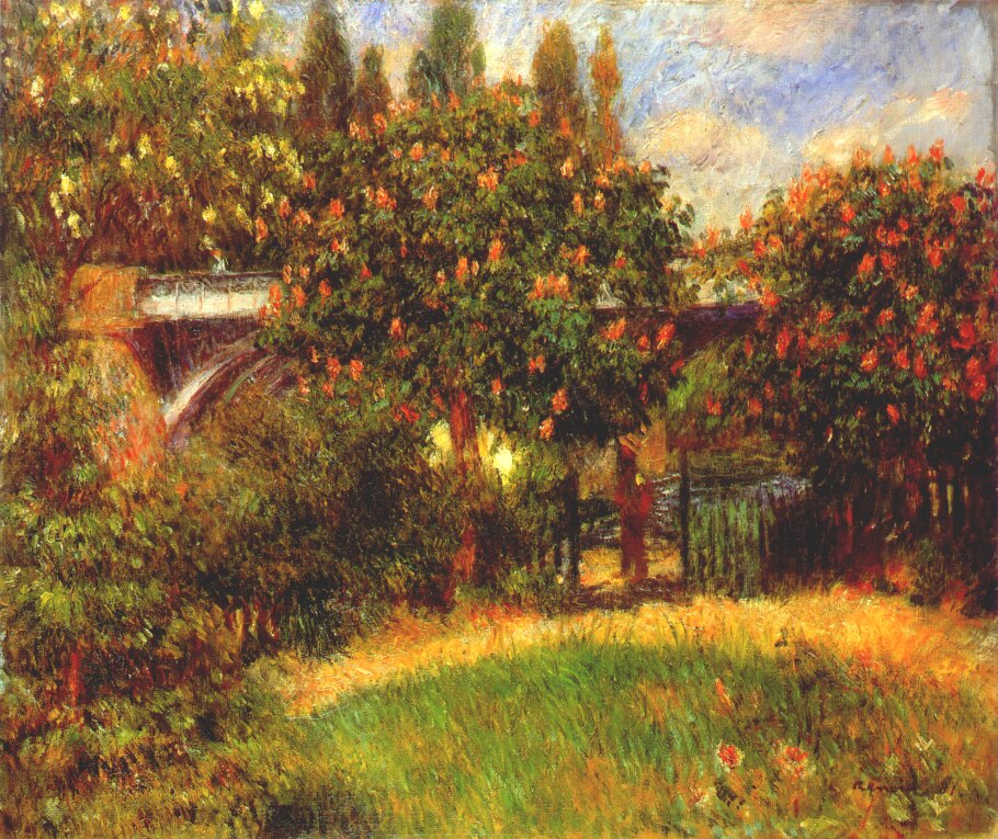 Railway Bridge at Chatou (1881) - Pierre-Auguste Renoir Tablo