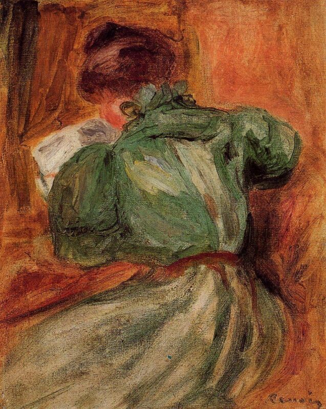 Reader in Green (1894) - Pierre-Auguste Renoir Tablo