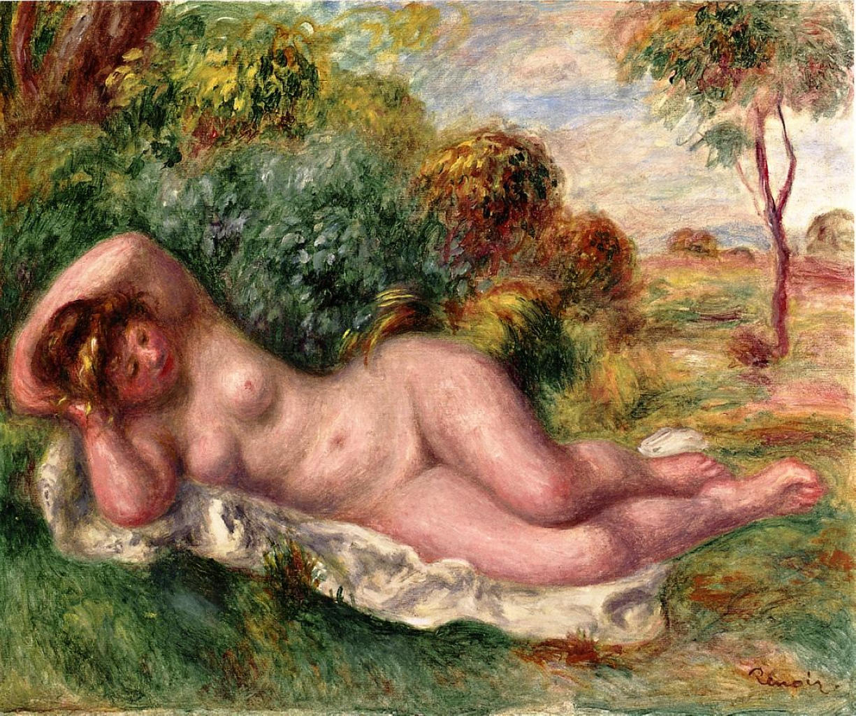 Reclining Nude (The Baker's Wife) (1902) - Pierre-Auguste Renoir Tablo