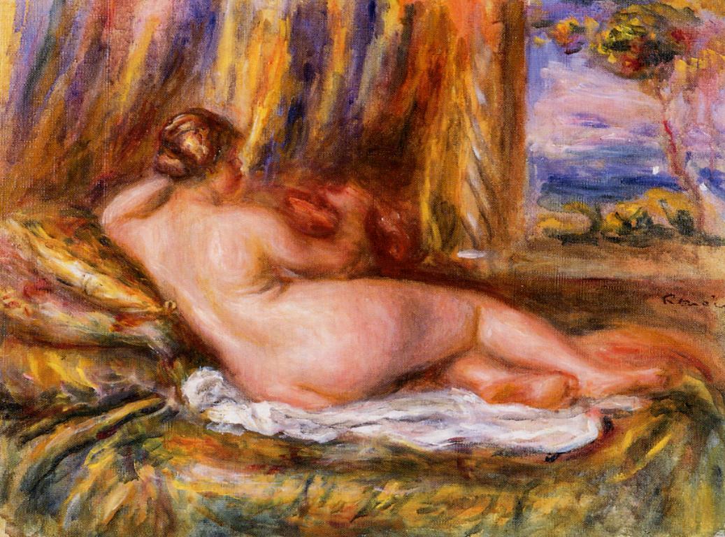 Reclining Nude (1850) - Pierre-Auguste Renoir Tablo